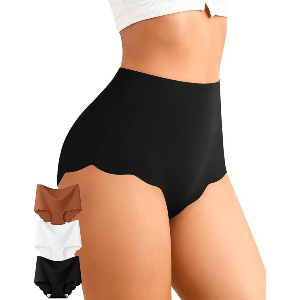 ASIMOON 3 Pack Women's XL Seamless Underwear No Show High Waisted Panties